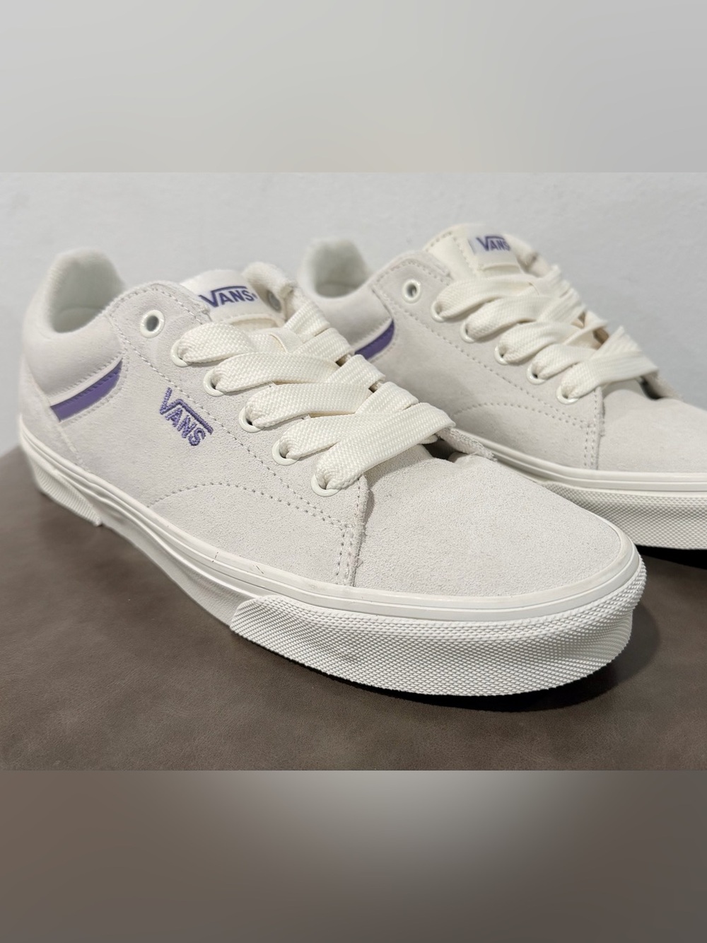 Suede Vans - off white and purple Size US Women 9